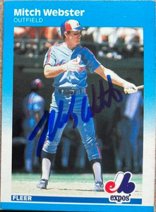 Mitch Webster Autographed 1987 Fleer #335