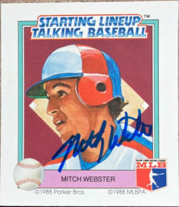 Mitch Webster Autographed 1988 Parker Bros. Starting Lineup Talking Baseball Montreal Expos #23 Mitch Webster Autographed 1988 Parker Bros. Starting Lineup Talking Baseball Montreal Expos #23