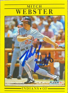Mitch Webster Autographed 1991 Fleer #384