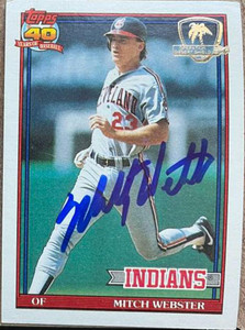 SOLD 159848 Mitch Webster Autographed 1991 Topps - Desert Shield  #762