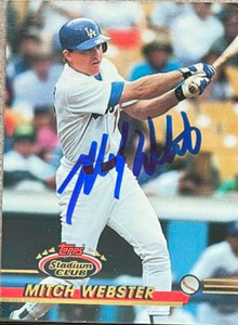 Mitch Webster Autographed 1993 Stadium Club #735