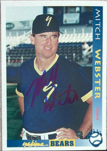 Mitch Webster Autographed 1996 Grandstand Yakima Bears #YB27 CO