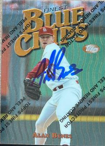 Alan Benes Autographed 1997 Topps Finest #208 BRZ