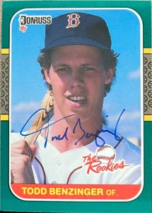 Todd Benzinger Autographed 1987 Donruss The Rookies #30