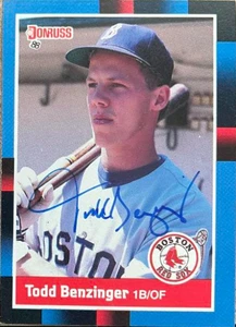 Todd Benzinger Autographed 1988 Donruss #297