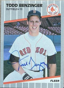 Todd Benzinger Autographed 1989 Fleer Glossy #79