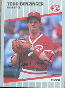 Todd Benzinger Autographed 1989 Fleer Update #U-83
