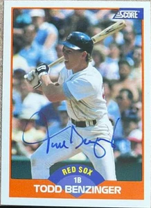 Todd Benzinger Autographed 1989 Score #371