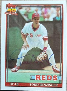 Todd Benzinger Autographed 1991 Topps #334