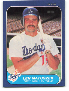 1986 Fleer #138 Len Matuszek VG Los Angeles Dodgers 