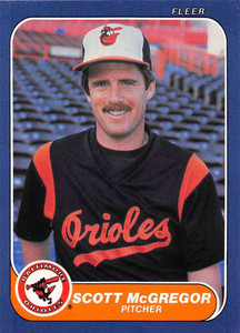 1986 Fleer #281 Scott McGregor VG Baltimore Orioles 