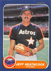 1986 Fleer #302 Jeff Heathcock VG RC Rookie Houston Astros 