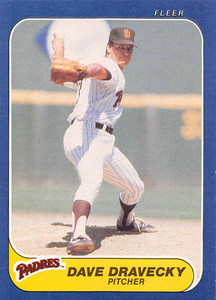 1986 Fleer #319 Dave Dravecky VG San Diego Padres 