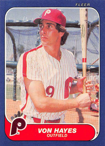 1986 Fleer #443 Von Hayes VG Philadelphia Phillies 