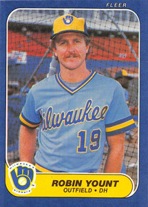 1986 Fleer #506 Robin Yount VG Milwaukee Brewers 