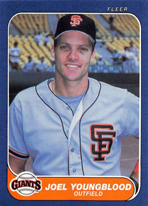 1986 Fleer #555 Joel Youngblood VG San Francisco Giants 