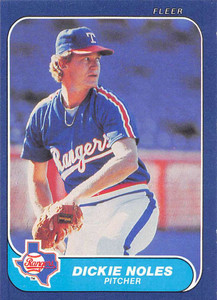 1986 Fleer #567 Dickie Noles VG Texas Rangers 