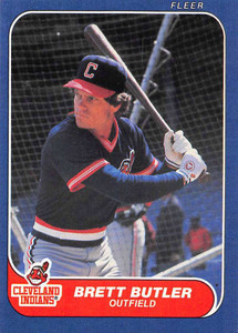1986 Fleer #581 Brett Butler VG Cleveland Indians 