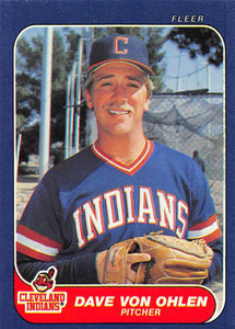 1986 Fleer #597 Dave Von Ohlen VG Cleveland Indians 