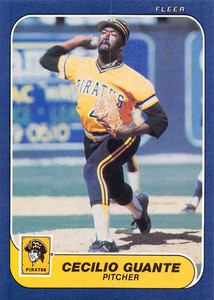 1986 Fleer #609 Cecilio Guante VG Pittsburgh Pirates 