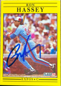 Ron Hassey Autographed 1991 Fleer Update #U-98