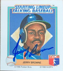 Jerry Browne Autographed 1988 Parker Bros. Starting Lineup Talking Baseball Texas Rangers #17 