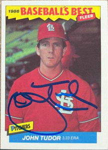 John Tudor Autographed 1986 Fleer Baseball's Best Sluggers vs. Pitchers #40