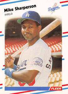 1988 Fleer #525 Mike Sharperson VG Los Angeles Dodgers 