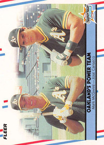 1988 Fleer #624 Mark McGwire/Jose Canseco Oakland's Power Team VG Oakland Athletics 