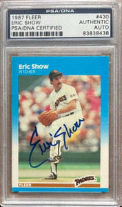Eric Show Autographed 1987 Fleer #430 PSA/DNA 