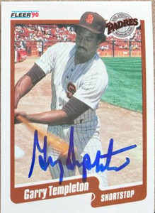 Garry Templeton Autographed 1990 Fleer #170