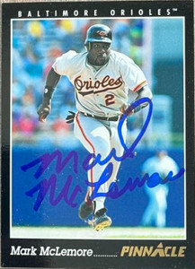 Mark McLemore Autographed 1993 Pinnacle #184
