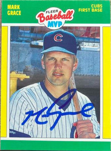 Mark Grace Autographed 1989 Fleer Baseball MVPs #15