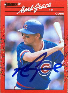 Mark Grace Autographed 1990 Donruss #577