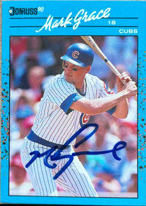 Mark Grace Autographed 1990 Donruss Best of the NL #51