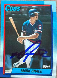 Mark Grace Autographed 1990 Topps #240