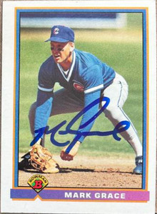 Mark Grace Autographed 1991 Bowman #433
