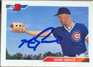 Mark Grace Autographed 1992 Bowman #580