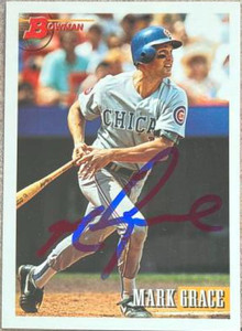 Mark Grace Autographed 1993 Bowman #440