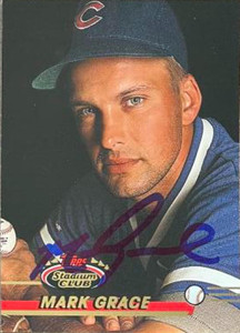Mark Grace Autographed 1993 Stadium Club #419