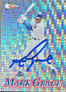 Mark Grace Autographed 1994 Pacific - Silver Prisms Circular #25 