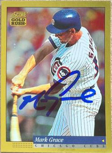 Mark Grace Autographed 1994 Score Gold Rush #42