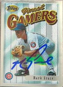 Mark Grace Autographed 1996 Topps Finest #189 GAM, SIL