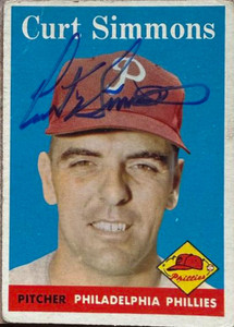 Curt Simmons Autographed 1958 Topps #404