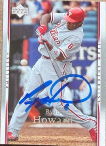 Ryan Howard Autographed 2007 Upper Deck #495