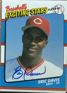 Eric Davis Autographed 1987 Fleer Baseball's Exciting Stars #14 