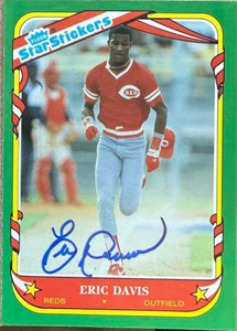 Eric Davis Autographed 1987 Fleer Star Stickers #30