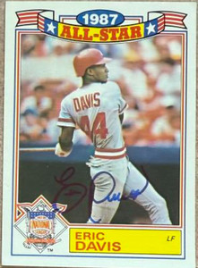 Eric Davis Autographed 1988 Topps - 1987 All-Star Game Commemorative Set (Glossy All-Stars) #17 Eric Davis Autographed 1988 Topps - 1987 All-Star Game Commemorative Set (Glossy All-Stars) #17