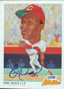 SOLD 162661 Eric Davis Autographed 1991 Score #669 AS
