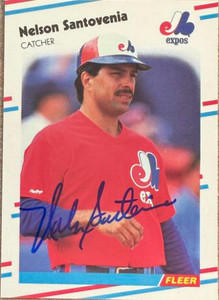Nelson Santovenia Autographed 1988 Fleer Update Glossy #U-103 XRC